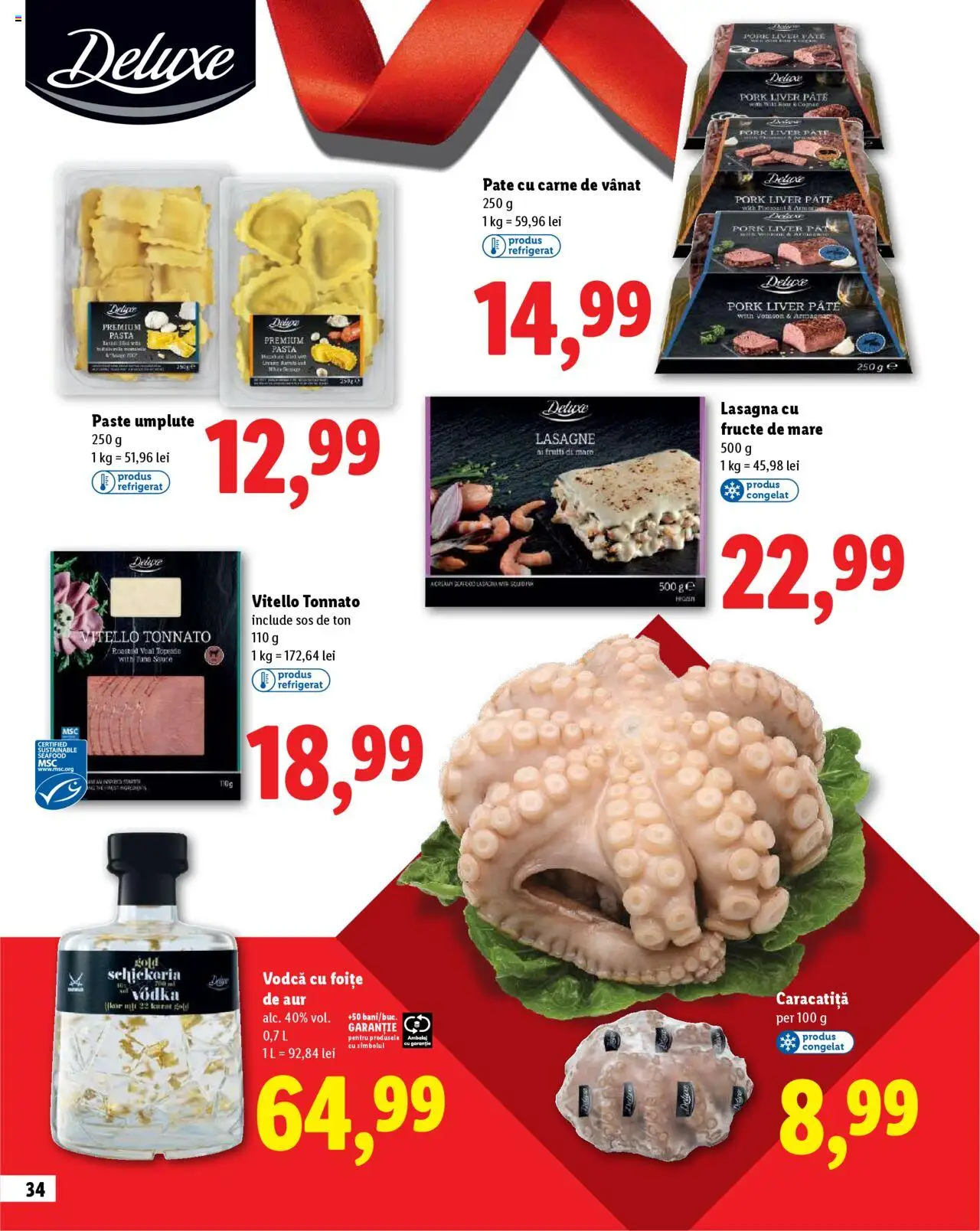 Noul catalog Lidl – valabil de la 23.10.2025 | Pagină: 34 | Produse: Lasagna, Paste, Vodka, Fructe De Mare