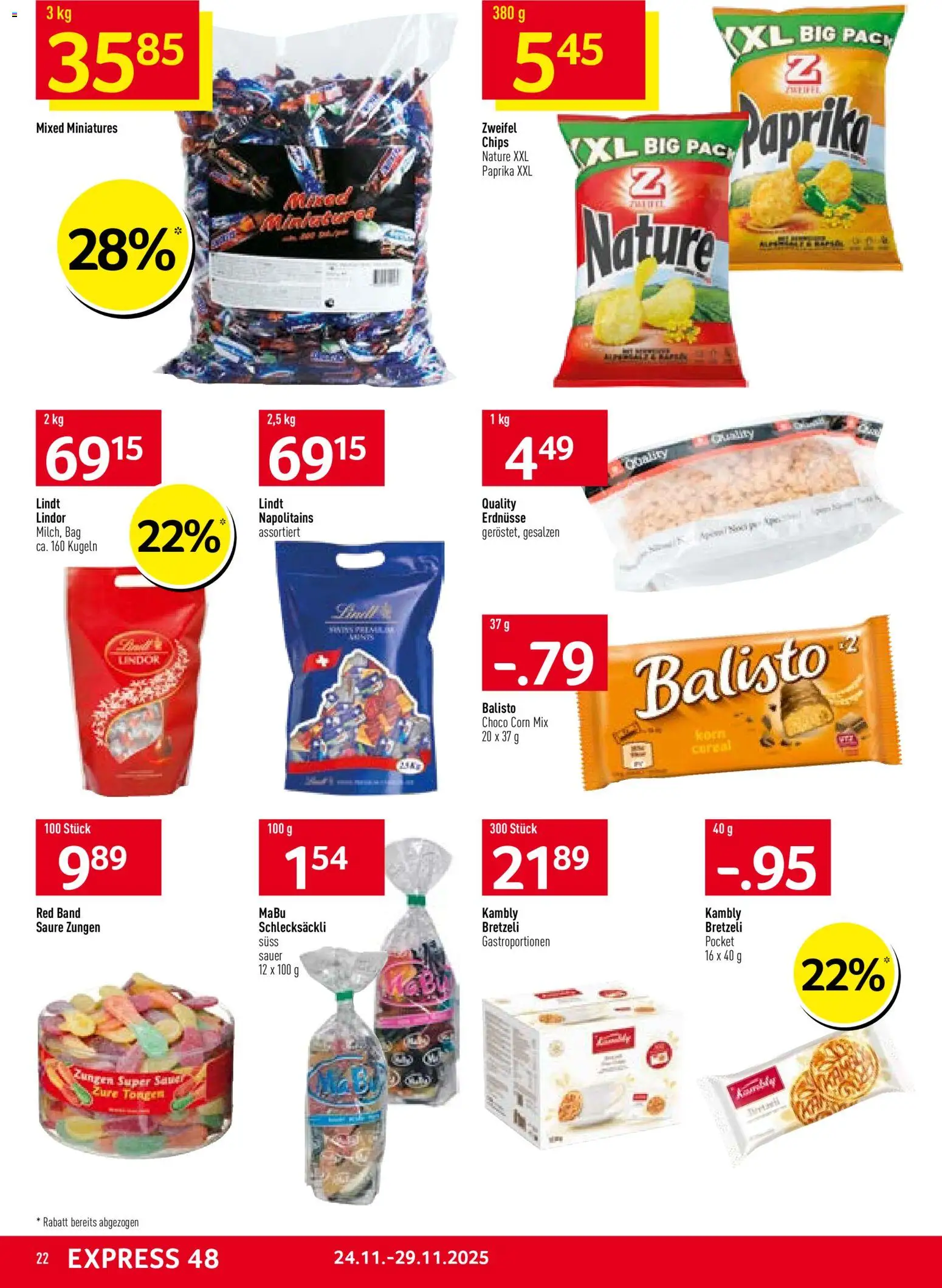 Prodega Aktionen – gültig ab 24.11.2025 | Seite: 22 | Produkte: Erdnüsse, Chips