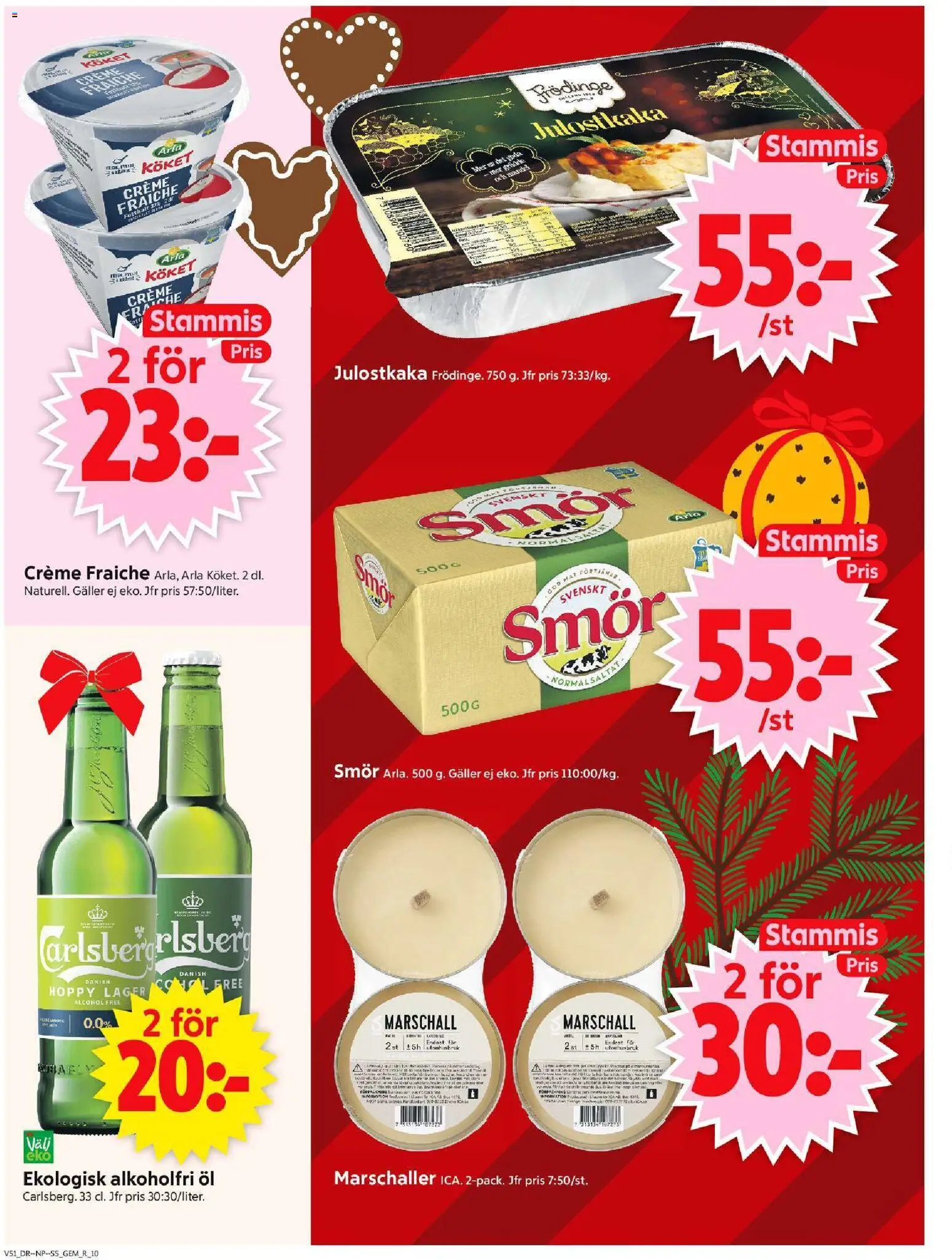 ICA Supermarket reklamblad aktuell från 15.12.2025 | Sida: 12 | Produkter: Galler, Creme fraiche, Smör, Öl