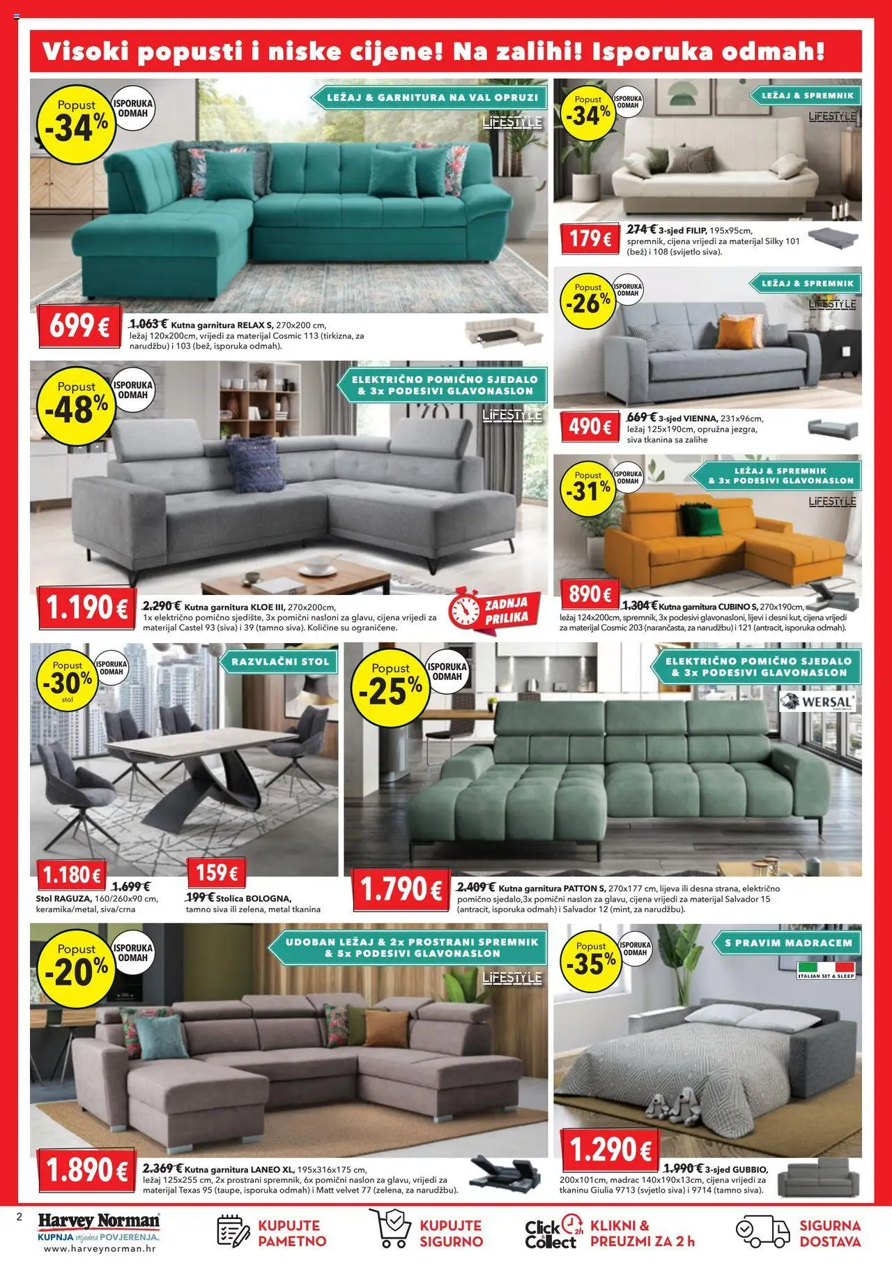 Harvey Norman katalog | vrijedi od 03.06.2025 | Stranica: 2 | Proizvodi: Madrac, Stol, Stolica, Kutna garnitura
