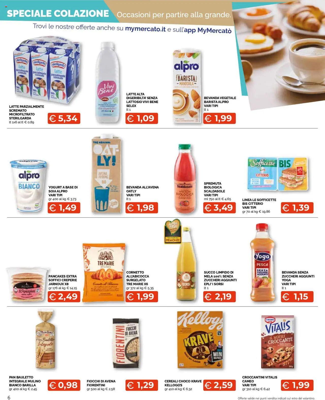 Volantino Mercatò del 25.08.2025 | Pagina: 6 | Prodotti: Muesli, Latte, Pesca, The
