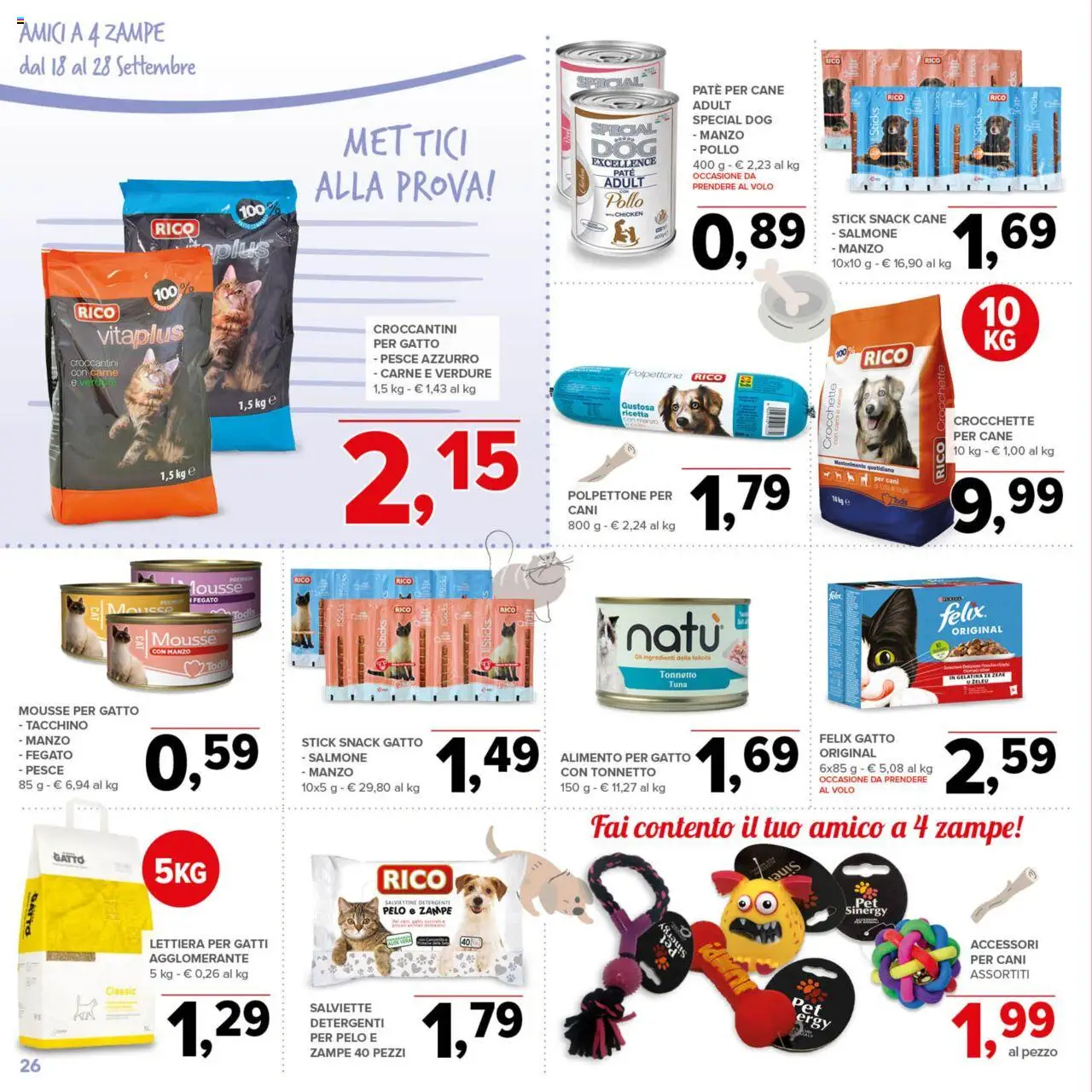 Volantino Todis del 18.09.2025 | Pagina: 26 | Prodotti: Pesce, Manzo, Verdure, Tacchino