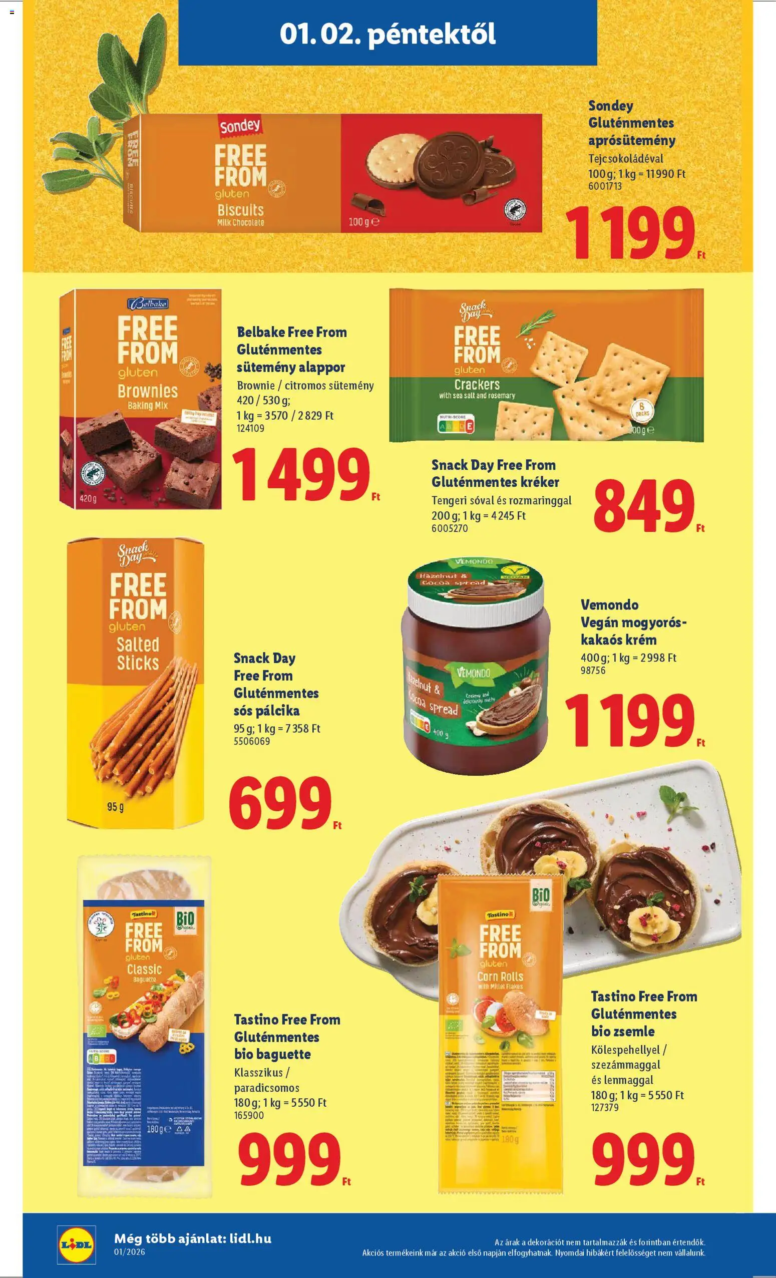 Lidl akciós ujság - amely érvényes a következő dátumtól: 02.01.2026 | Oldal: 20 | Termékek: Zsemle, Kréker, Brownie, Sütemény