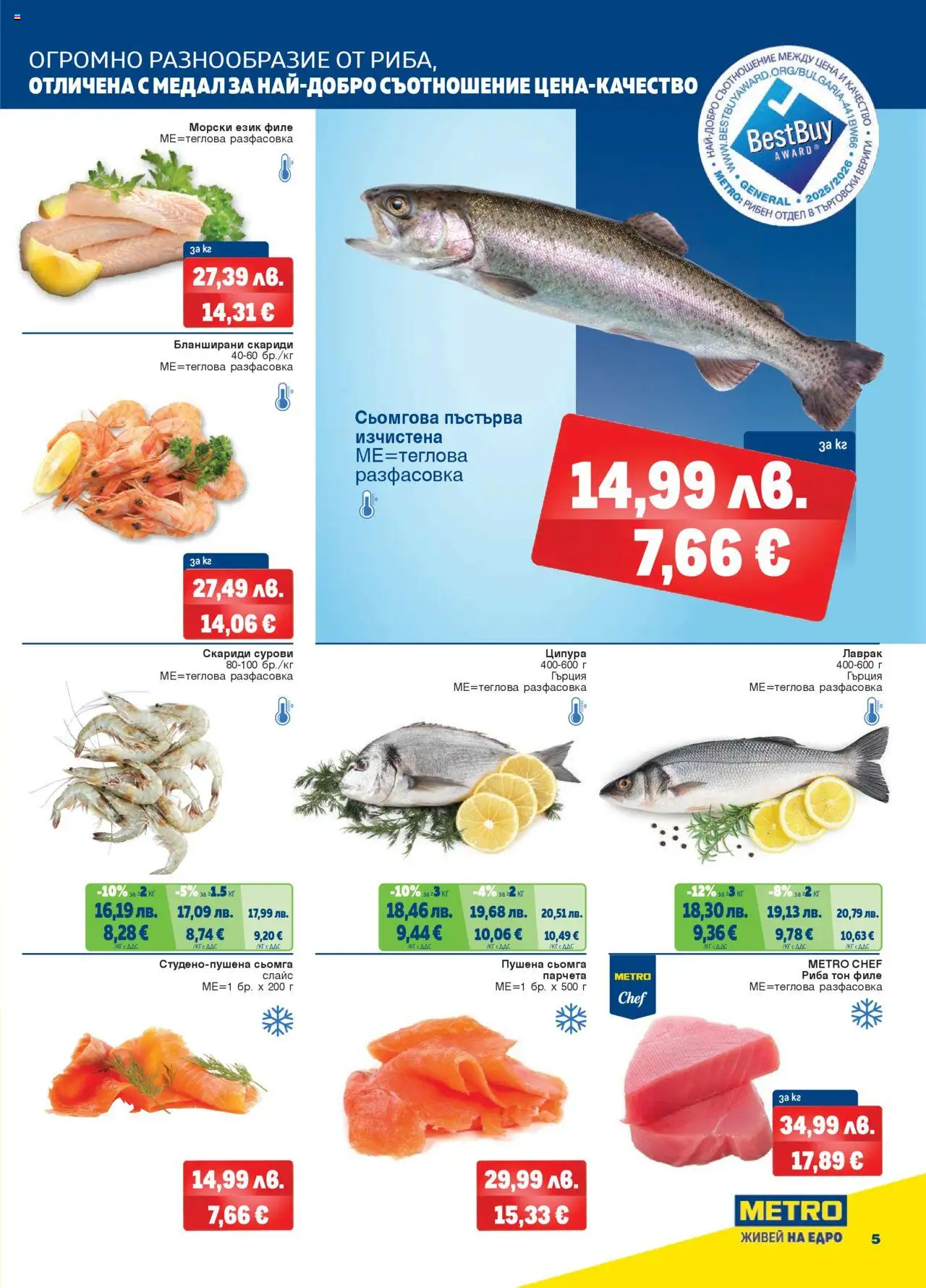  | Страница: 5 | Продукти: Риба, Лаврак, Скариди, Риба тон