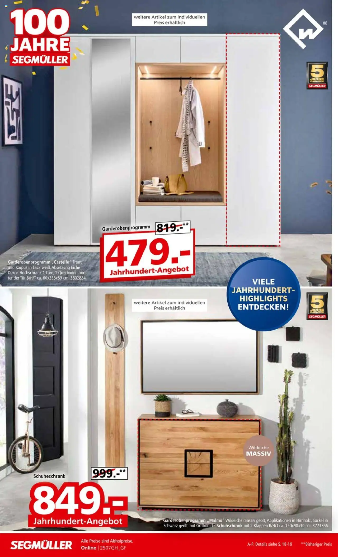 Segmüller Highlight - gültig ab dem 19.07.2025 | Seite: 36 | Produkte: Tür, Hochschrank