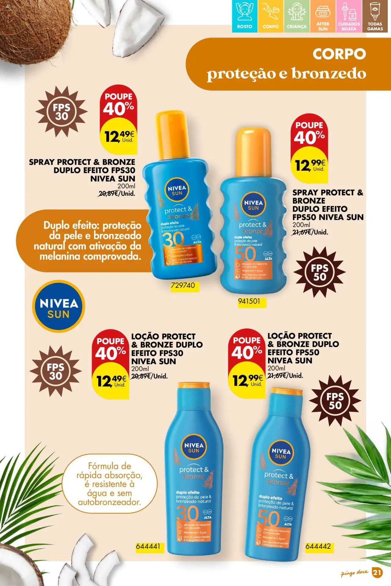 Pingo Doce - Folheto Solares │ válido de 01.04.2025 | Página: 21 | Produtos: Agua, Autobronzeador