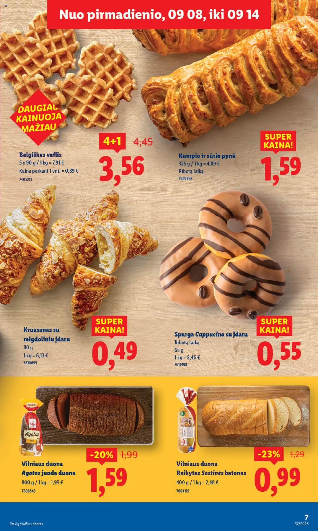 LIDL akcijos nuo 08.09.2025 | Puslapis: 7 | Prekių: Batonas, Spurga, Duona