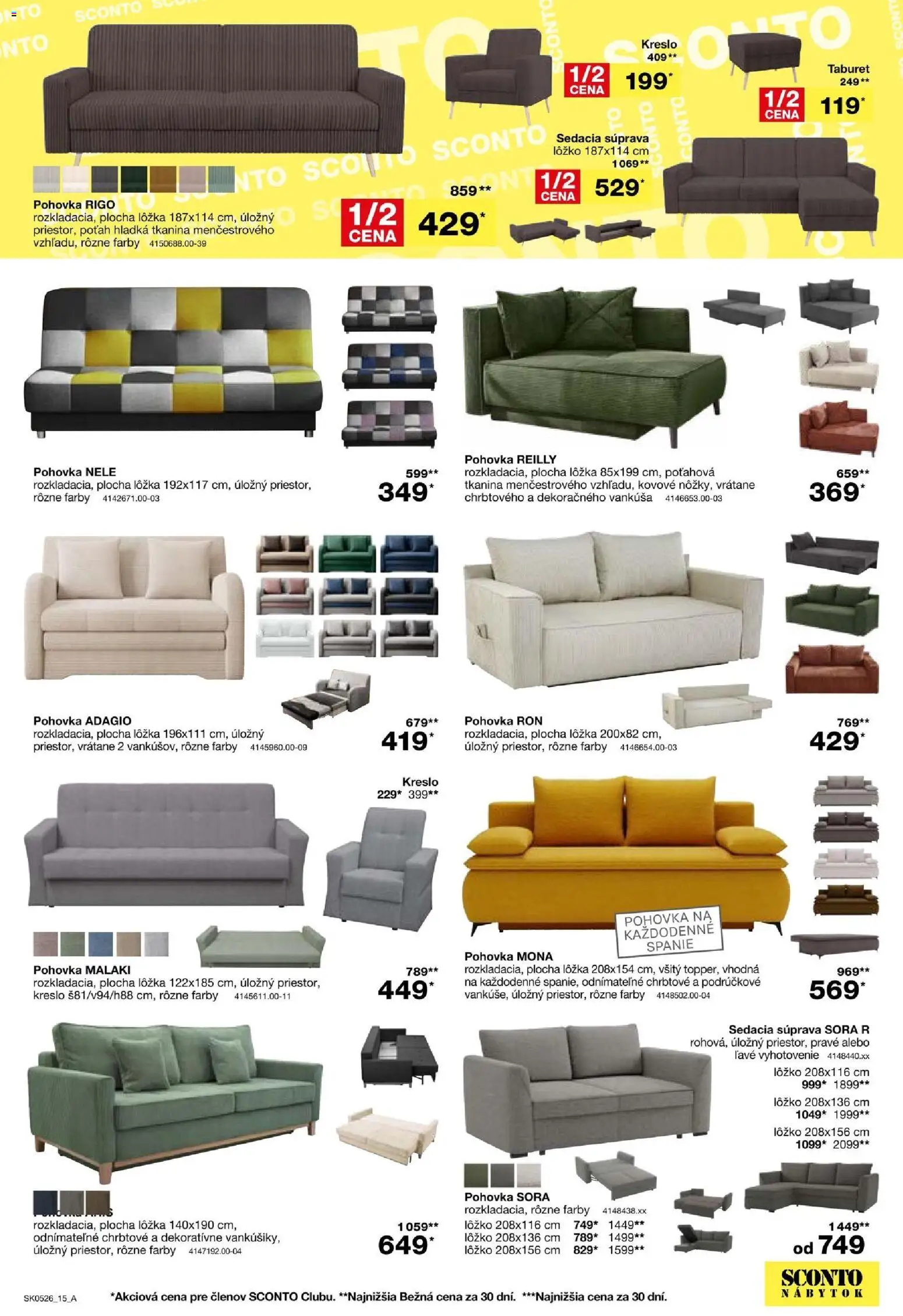 Nové Sconto nábytok akcie – leták je platný od 25.03.2026 | Strana: 15 | Produkty: Nábytok, Sedacia súprava, Pohovka, Taburet
