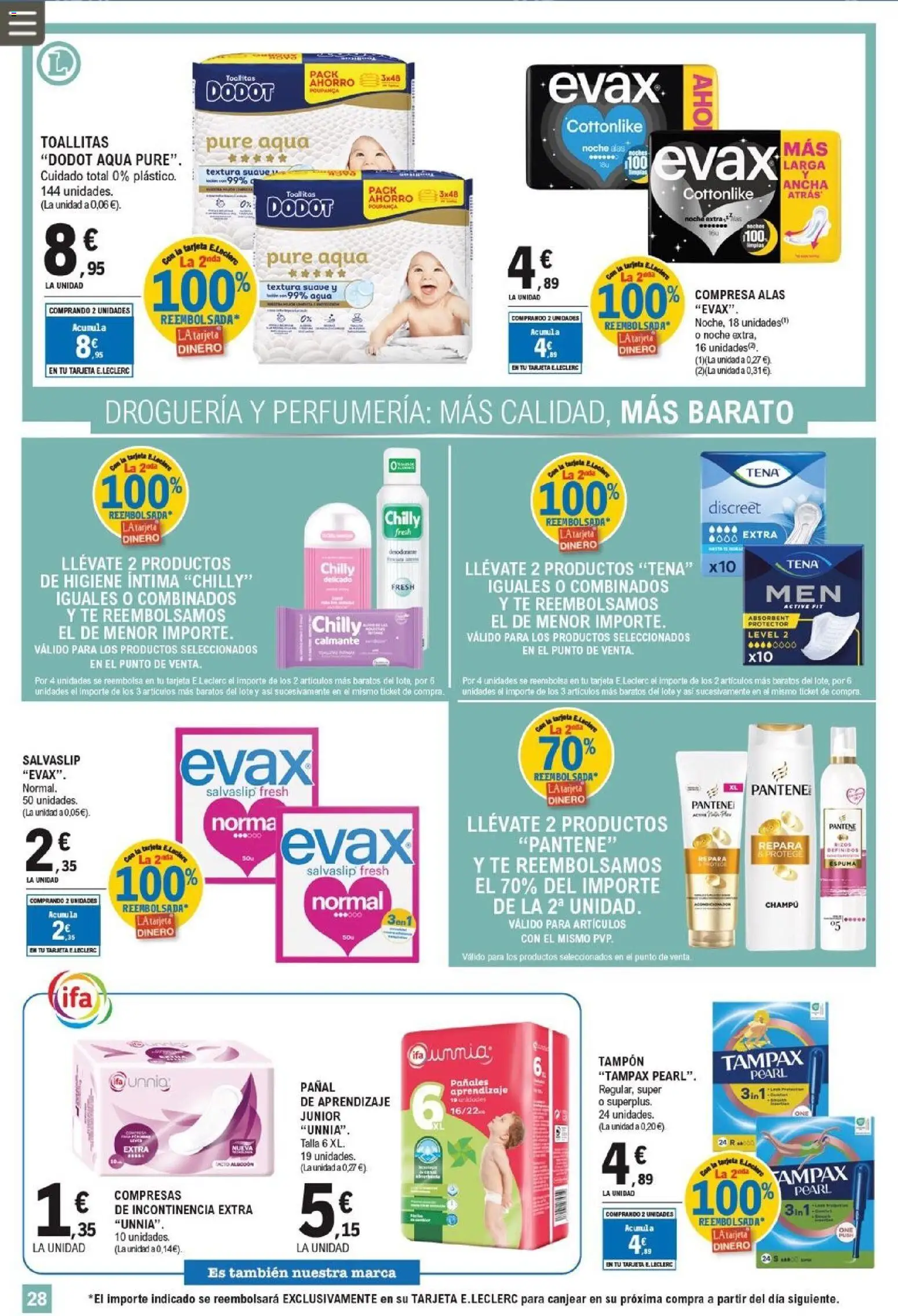 E.Leclerc folleto │ válido desde el 25.03.2026 | Página: 28 | Productos: Champú, Βαλσάμικο ξύδι, Té, Γλυφιτζούρι