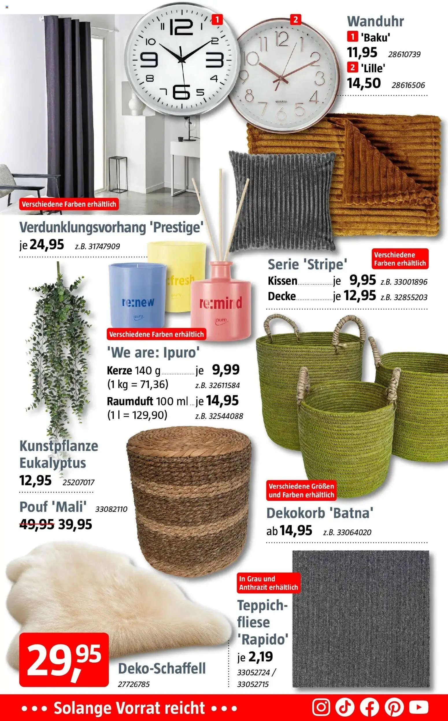 Bauhaus - BAUHAUS: Aktuelle Angebote – gültig ab 03.01.2026 | Seite: 12 | Produkte: Kissen, Decke, Teppich, Pouf