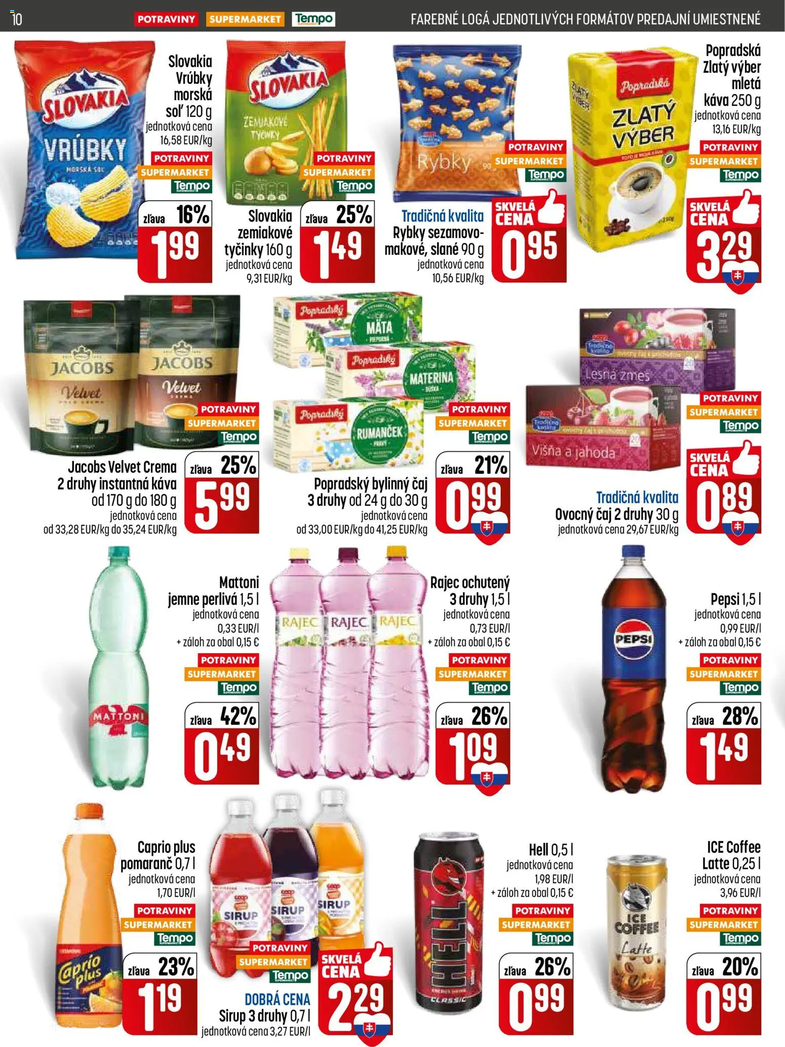 Nové COOP Jednota akcie – leták je platný od 19.02.2026 | Strana: 10 | Produkty: Jacobs Velvet, Káva, Mattoni, Pepsi