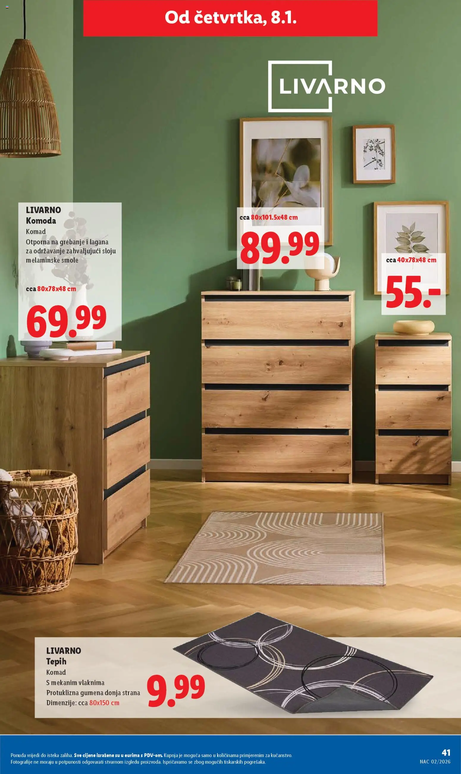 Lidl katalog | vrijedi od 07.01.2026 | Stranica: 41 | Proizvodi: Komoda, Tepih