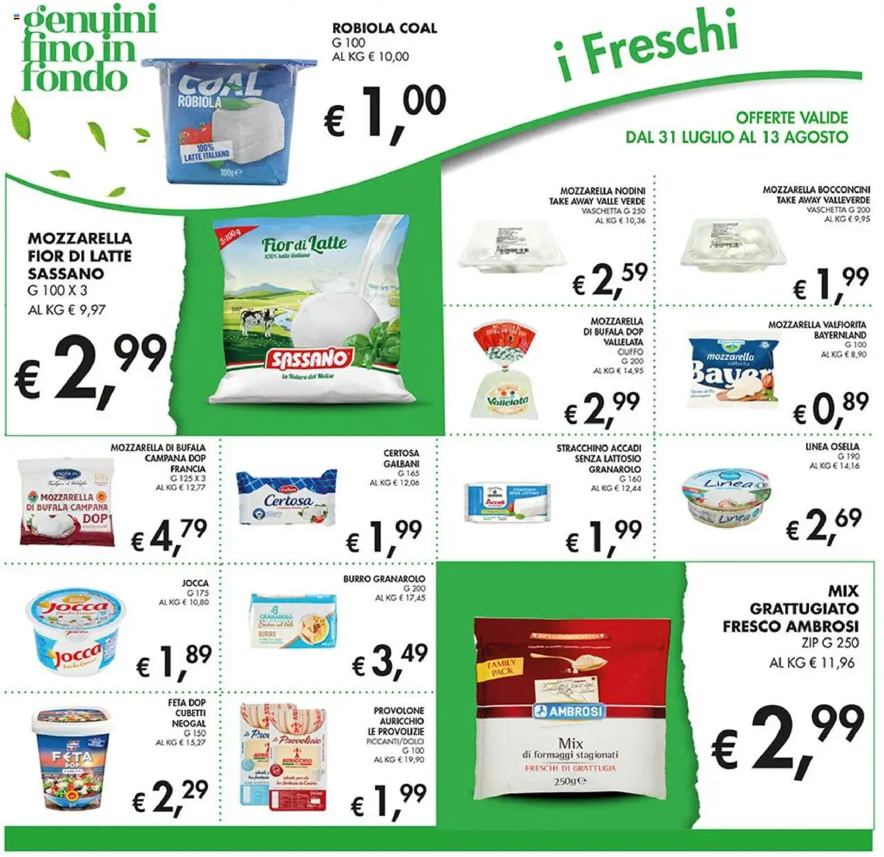 Volantino Coal del 31.07.2025 | Pagina: 14 | Prodotti: Mozzarella, Latte, Stracchino, Robiola
