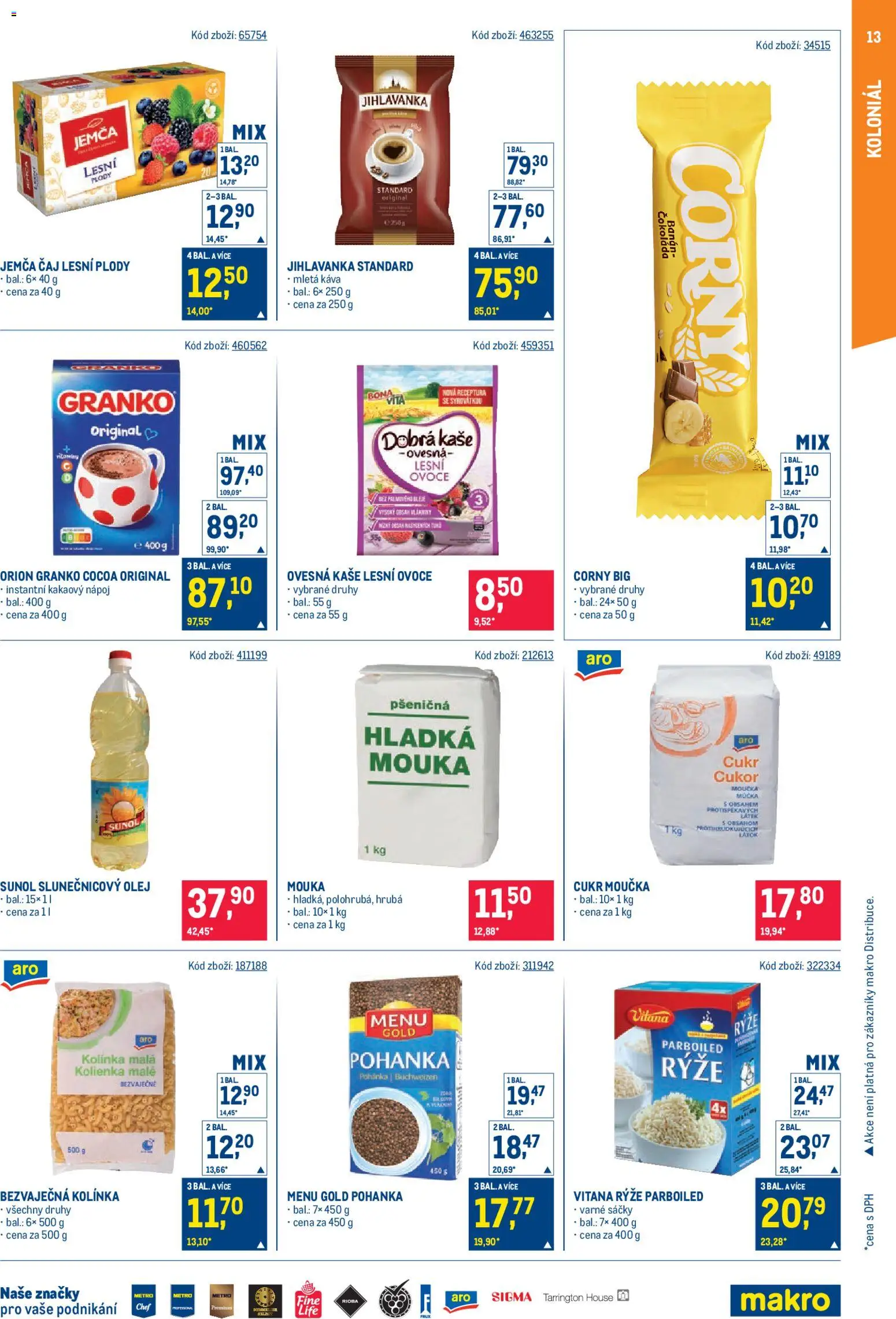 Makro leták - Maloobchod od 22.04.2026 | Strana: 13 | Produkty: Ovoce, Olej, Rýže, Rýže parboiled