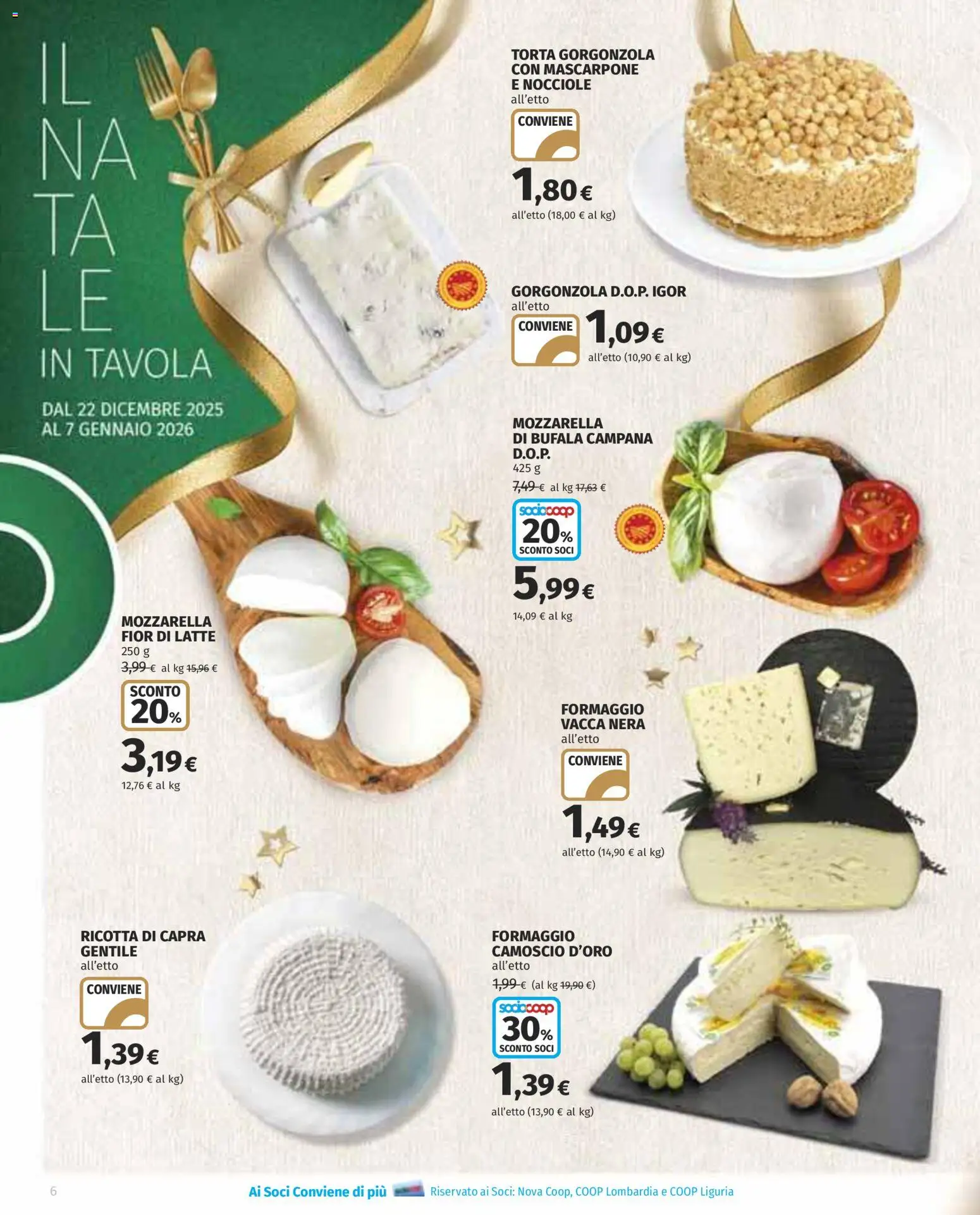 Volantino COOP del 22.12.2025 | Pagina: 6 | Prodotti: Formaggio, Nocciole, Torta, Mascarpone