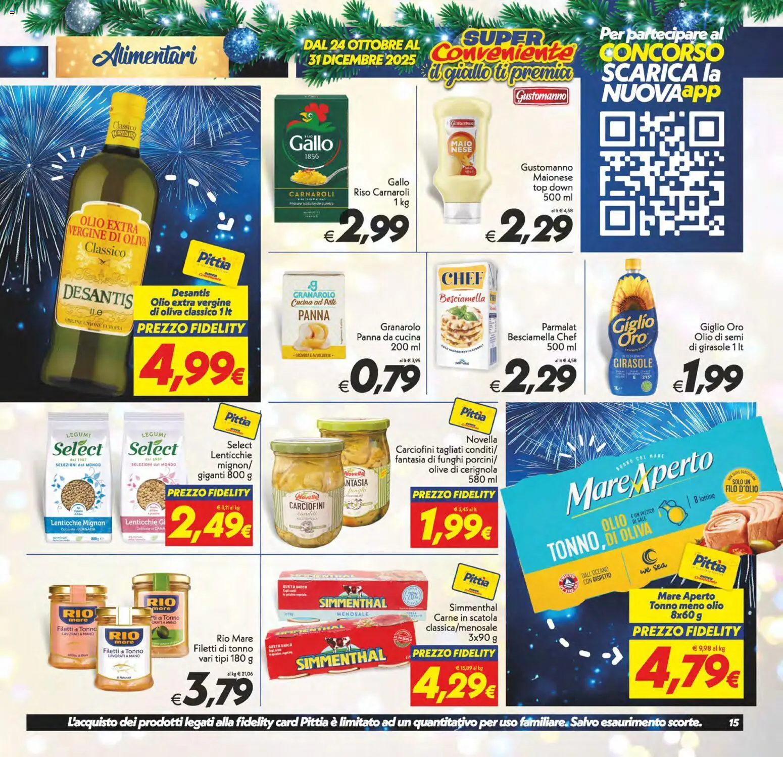 Volantino SuperConveniente del 27.12.2025 | Pagina: 15 | Prodotti: Riso, Olio, Funghi, Tonno