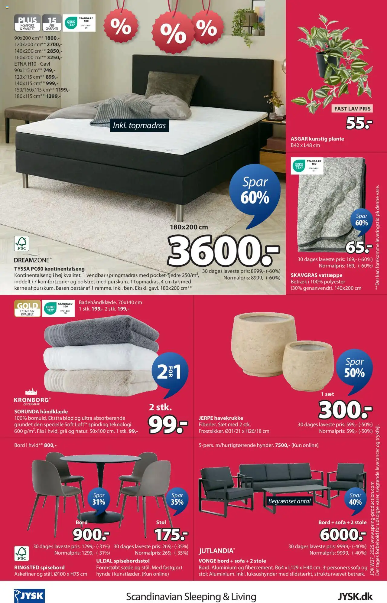 JYSK Tilbudsavis gyldig fra 04.07.2025 | Side: 25 | Produkter: Sofa, Bord, Stol, Håndklæde