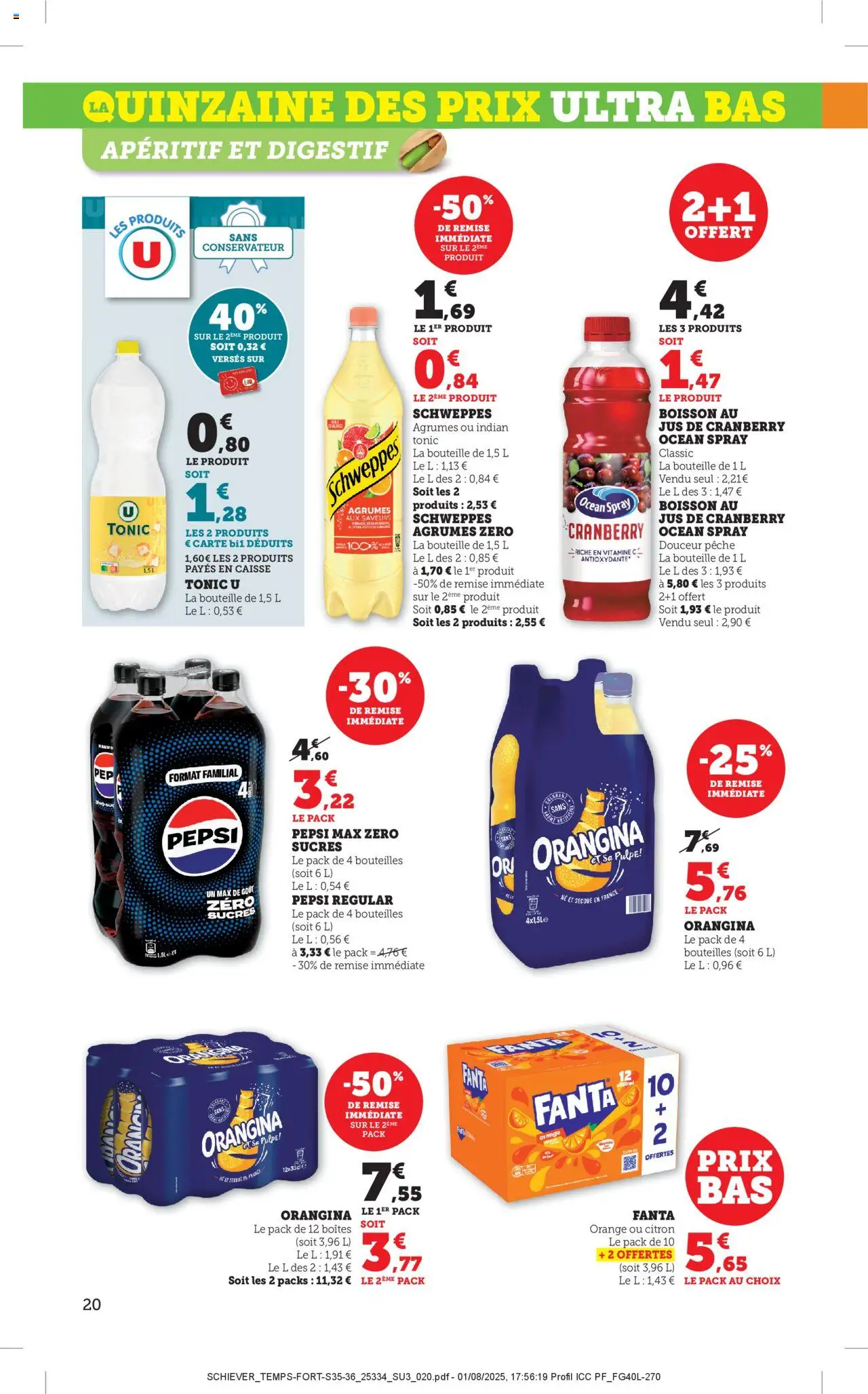  | Page: 20 | Produits: Orangina, Digestif, Jus, Pepsi Max