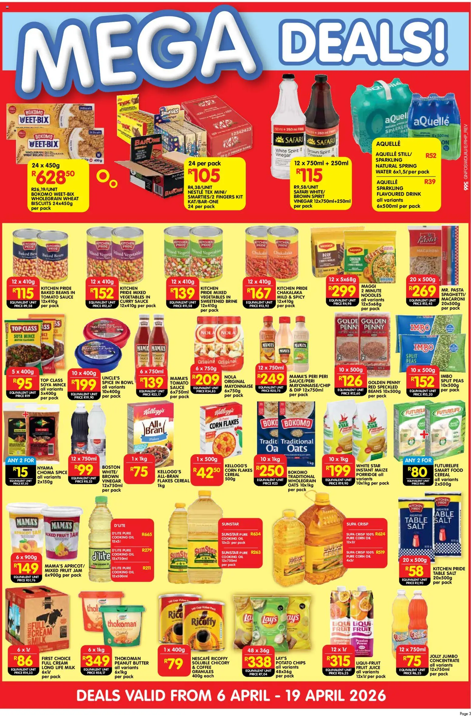 New Shoprite catalogue – valid from 06.04.2026 | Page: 3 | Products: Baked beans, Table, Vegetables, Fruit