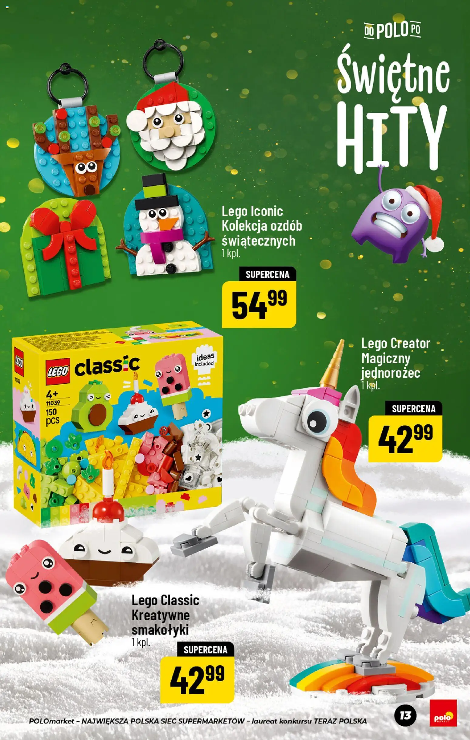 POLOmarket Gazetka - Boże Narodzenie od 07.11.2025 | Strona: 13 | Produkty: Jednorożec, Lego