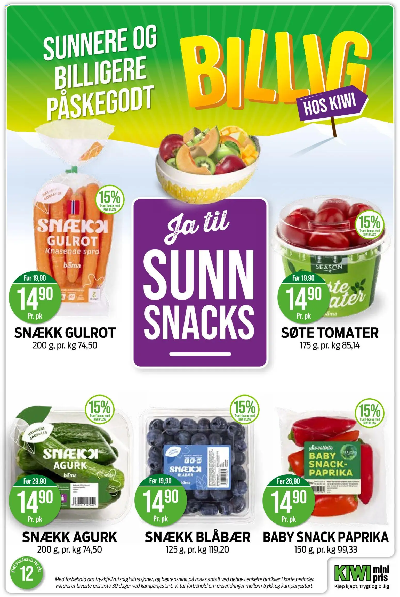 {H1} | Side: 16 | Produkter: Tomater, Snacks, Agurk, Paprika
