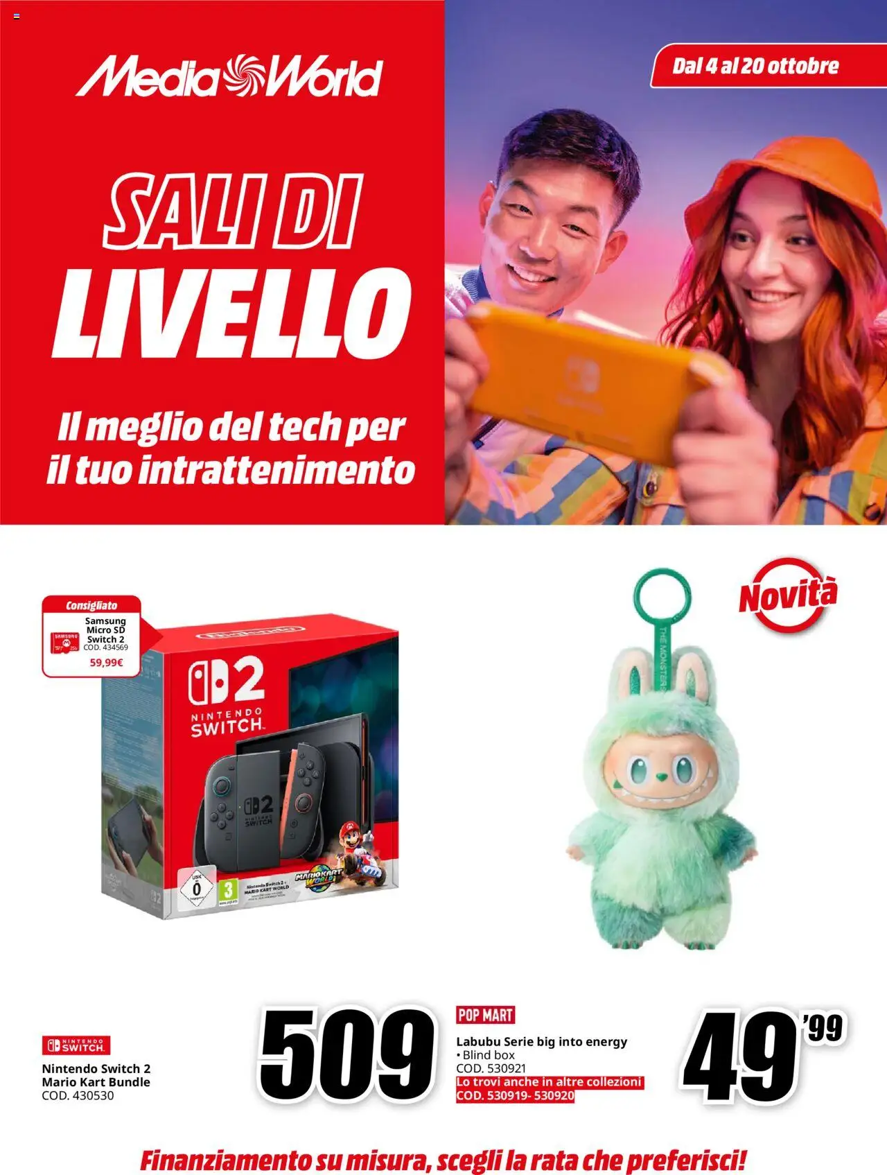 Volantino Media World del 04.10.2025 | Pagina: 1 | Prodotti: The, Samsung