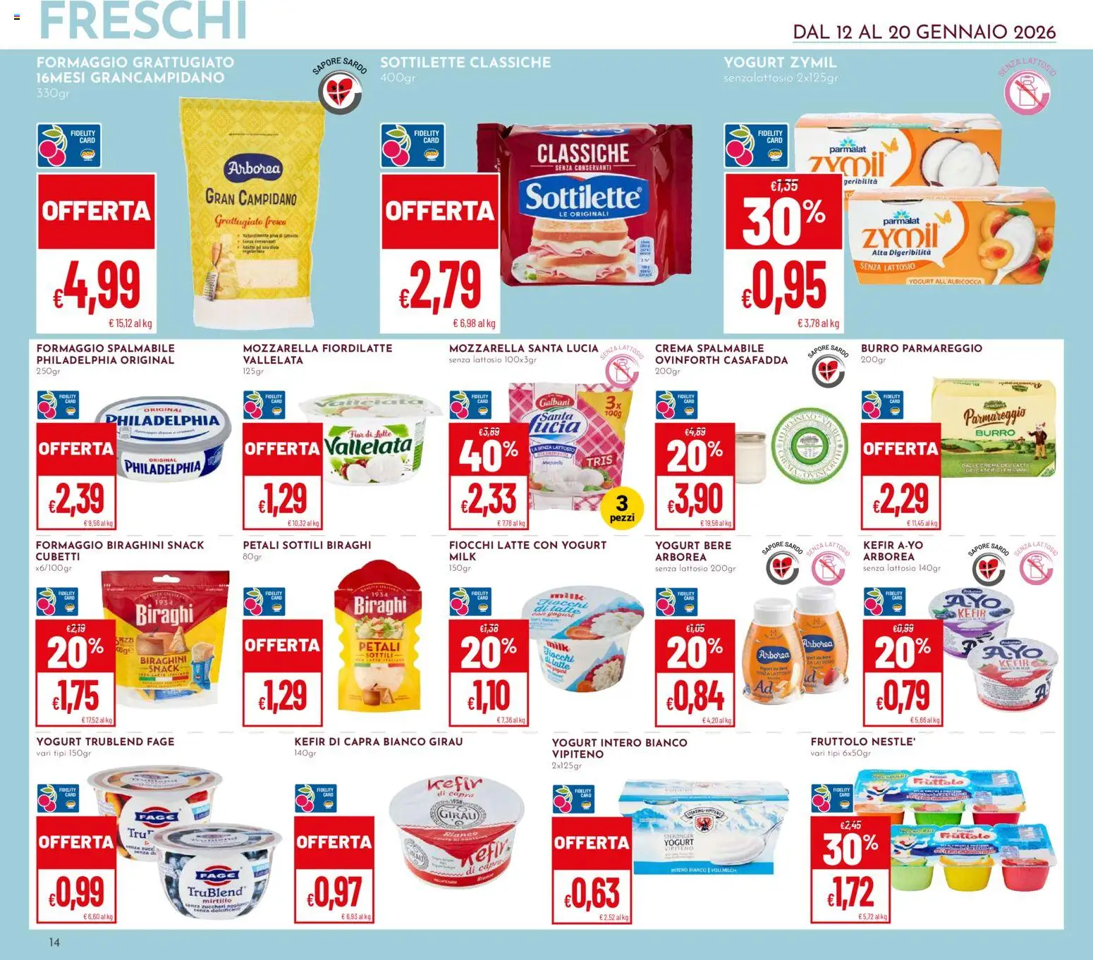 Volantino Pan del 12.01.2026 | Pagina: 14 | Prodotti: Crema, Fiocchi, Mozzarella, Burro