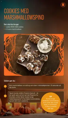 COOKIES MED MARSHMALLOWSPIND, 1 pakke REMA 1000 cookies og 4-5 store marshmallows gyldig fra 01.10.2025 | Side: 9 | Produkter: Brownies, Chokolade, Cookies