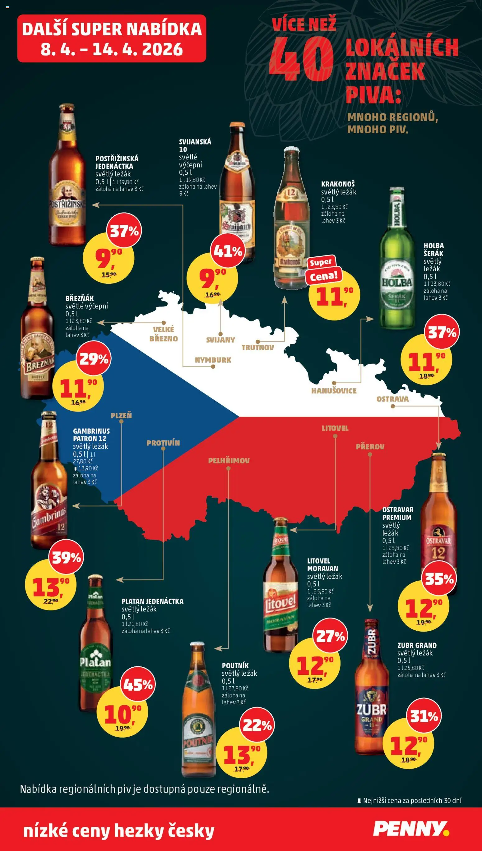 Penny Market leták od 08.04.2026 | Strana: 30 | Produkty: Holba šerák, Zubr, Březňák, Svijany