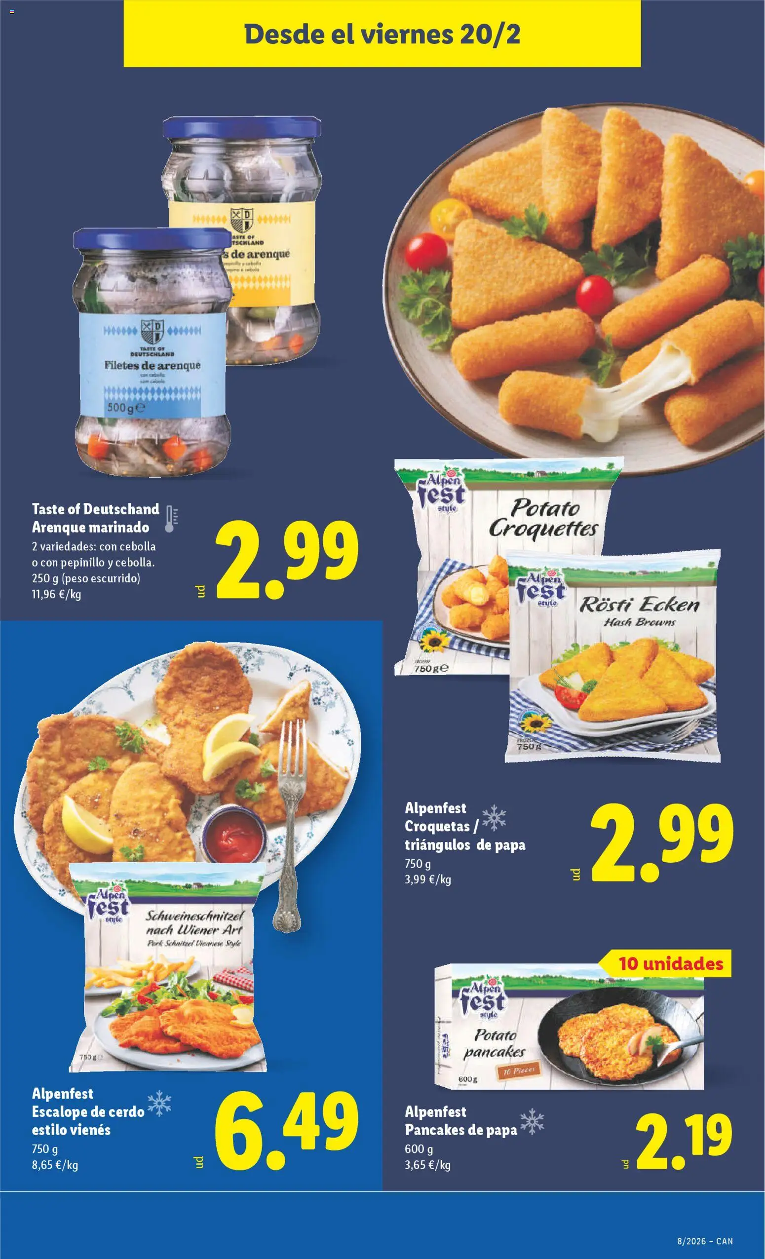 Lidl - Canarias  │ válido desde el 16.02.2026 | Página: 47 | Productos: Cerdo, Παγωμένο τσάι, Peso, Croquetas