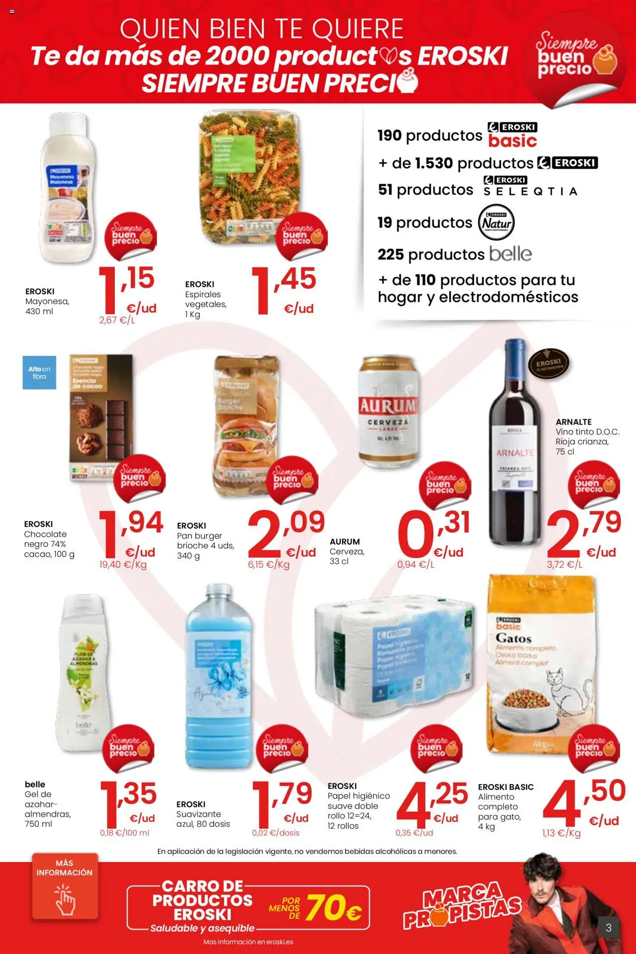 Eroski - Ofertón │ válido desde el 18.09.2025 | Página: 3 | Productos: Pan, Chocolate, Vino, Suavizante