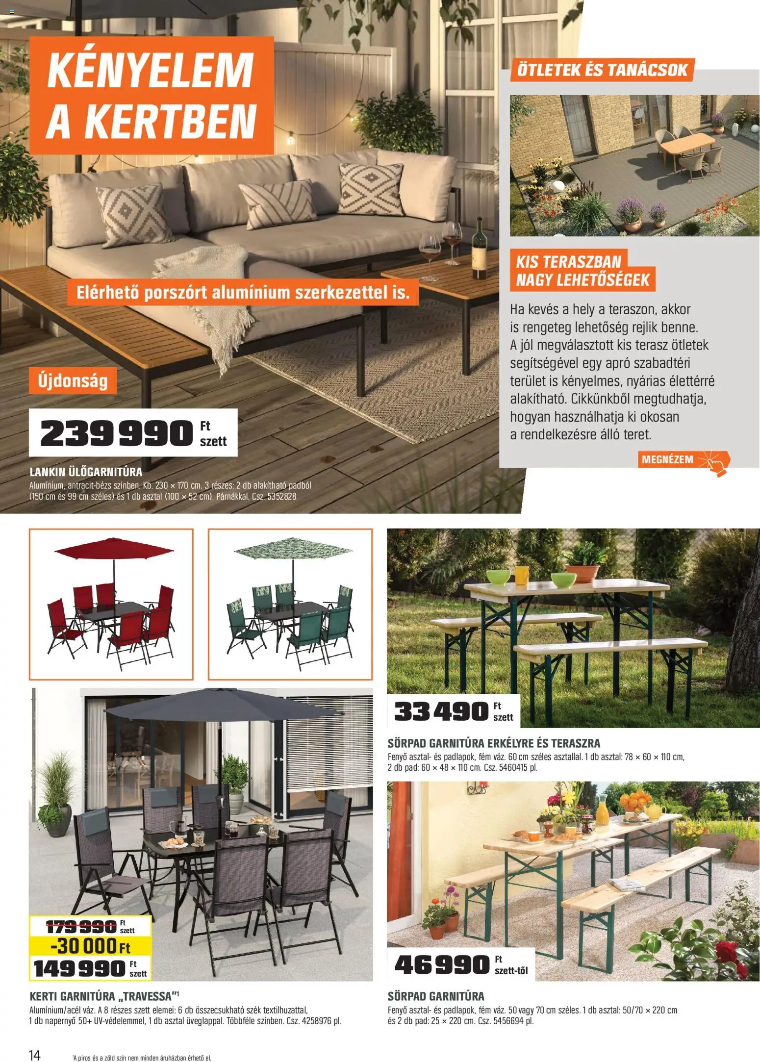 OBI akciós ujság - amely érvényes a következő dátumtól: 02.03.2026 | Oldal: 14 | Termékek: Sörpad, Sörpad garnitúra, Asztal, Szék