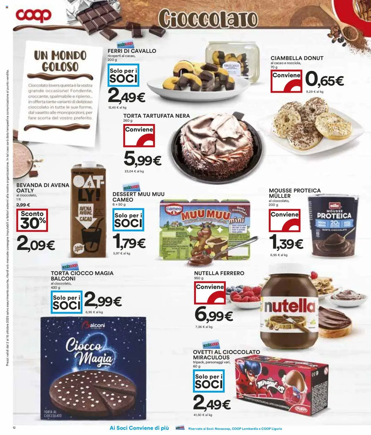Volantino COOP del 02.10.2025 | Pagina: 12 | Prodotti: Bevanda di avena, Nutella, Data, Torta