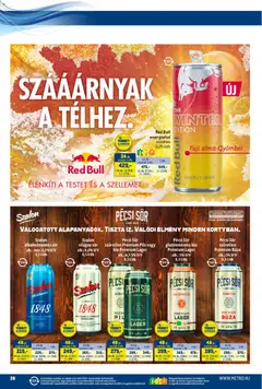 Metro Akciós újság - amely érvényes a következő dátumtól: 01.12.2025 | Oldal: 28 | Termékek: Kiseli krastavci, Energiaital, Red bull, Sör