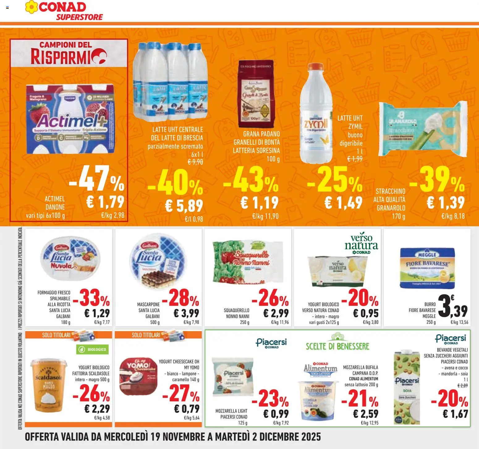 Volantino Conad del 19.11.2025 | Pagina: 22 | Prodotti: Formaggio, Burro, Lampone, Ricotta