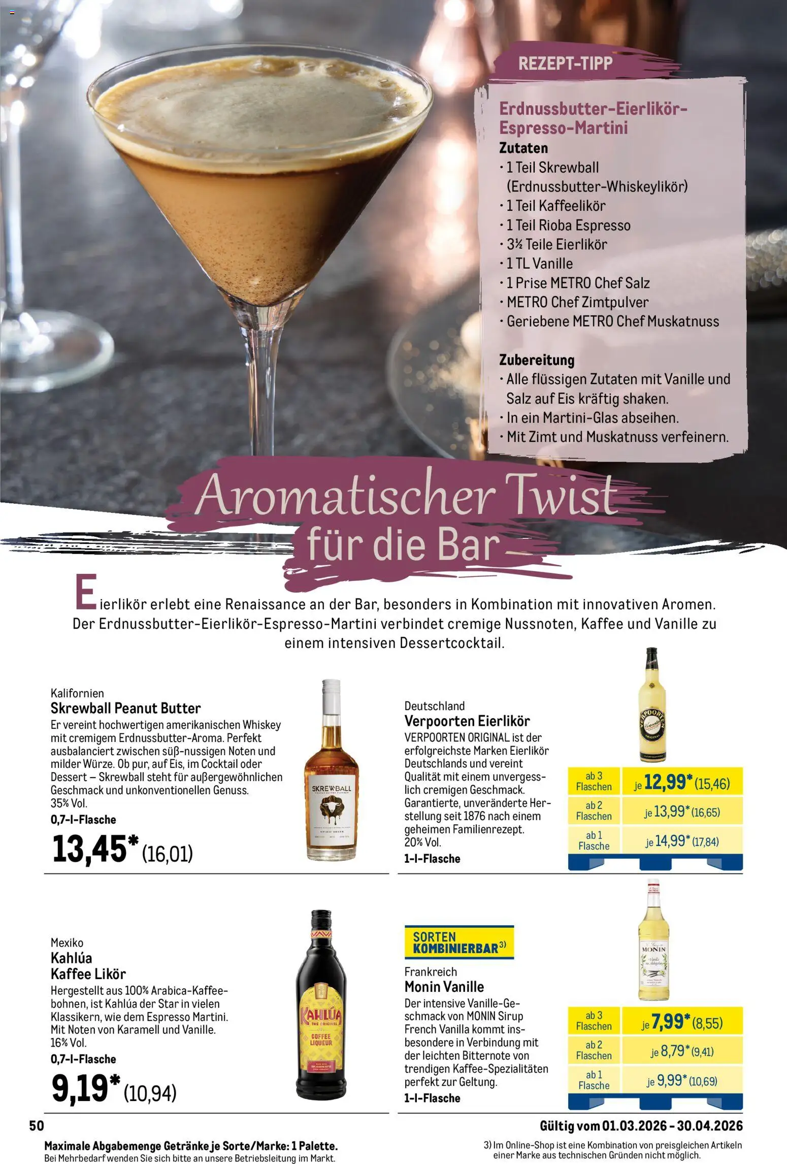 Metro Saisonkatalog Frühlings-Genuss – gültig ab 01.03.2026 | Seite: 54 | Produkte: Kaffee, Likör, Sirup, Eis