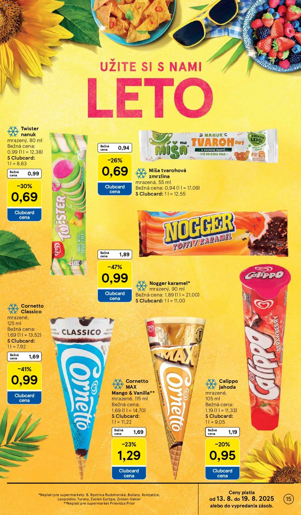 Tesco Supermarket - leták │ platný od 13.08.2025 | Strana: 15 | Produkty: Nanuk, Zmrzlina, Mango