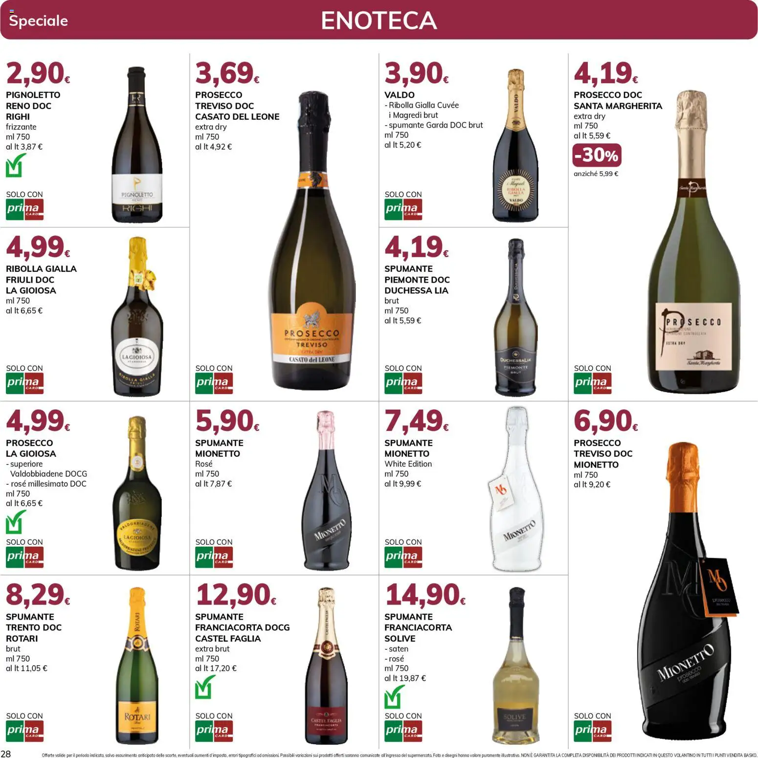 Volantino Basko del 28.10.2025 | Pagina: 28 | Prodotti: Prosecco, Spumante, Enoteca