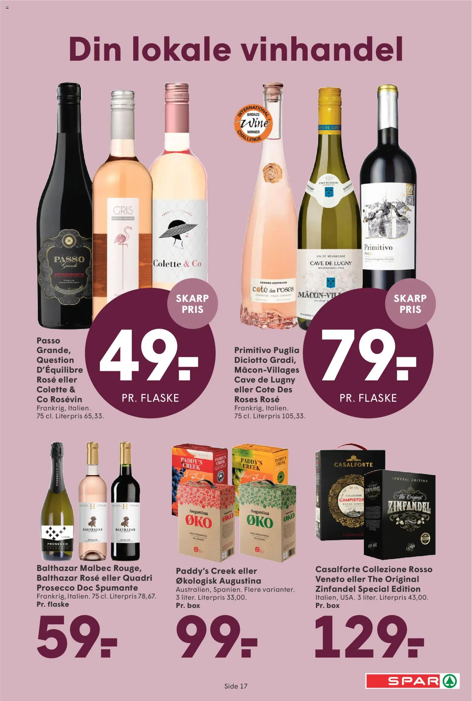 Spar tilbudsavis – gyldig fra 24.04.2026 | Side: 17 | Produkter: Vin