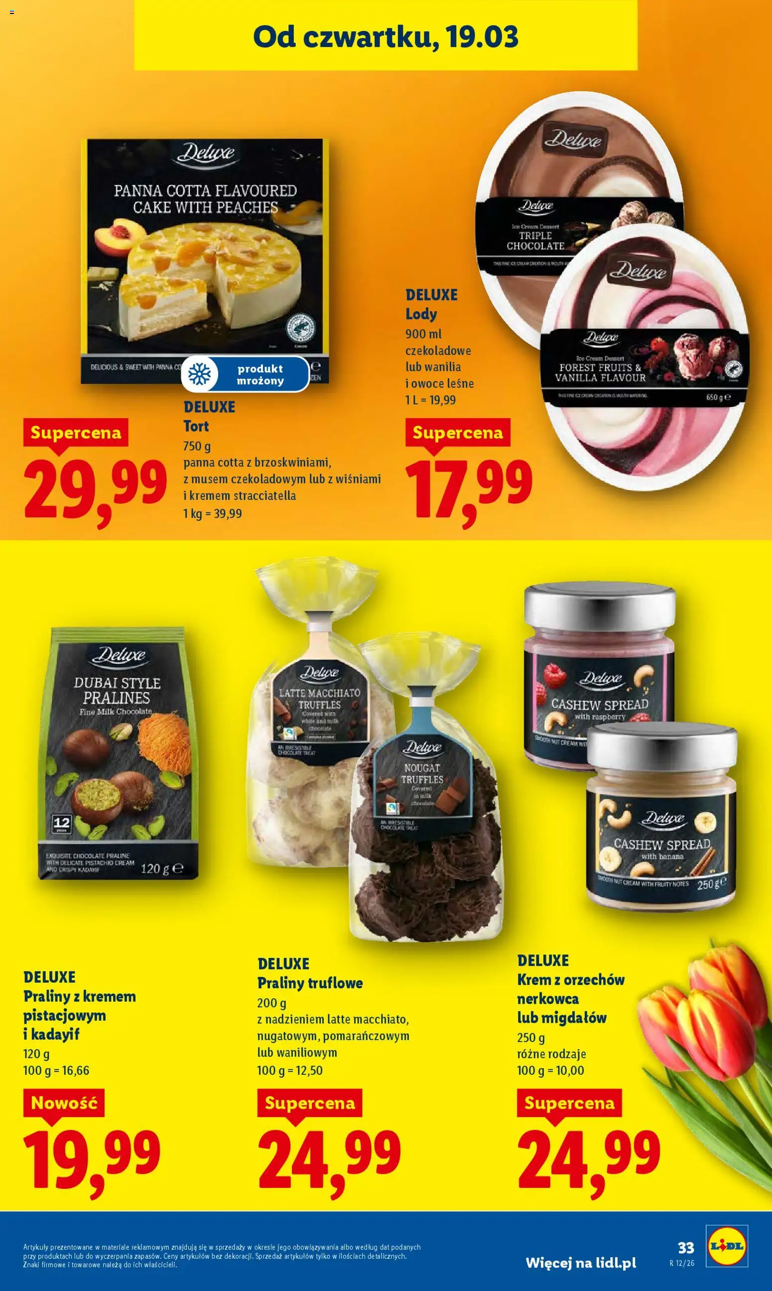 Lidl Polsko leták od 19.03.2026 | Strana: 33 | Produkty: Krém, Deluxe, Panna cotta, Milk chocolate