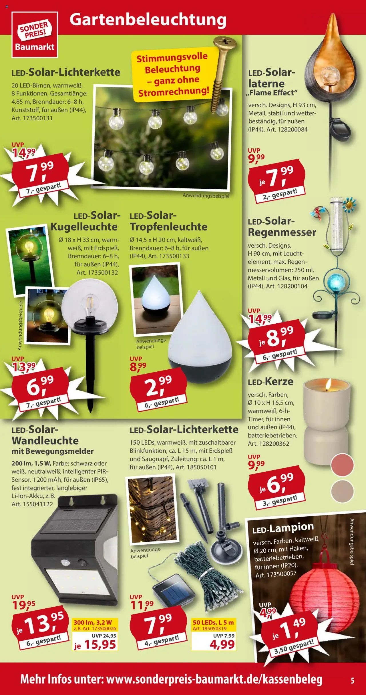 Sonderpreis Baumarkt Prospekt 	 - gültig ab dem 31.05.2025 | Seite: 5 | Produkte: Wandleuchte