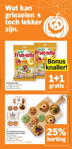 Fruit-tella mini, 2 zakken van 203 gram - Voorbeeld van een folder van Albert Heijn, geldig van 27.10.2025 | Pagina: 21