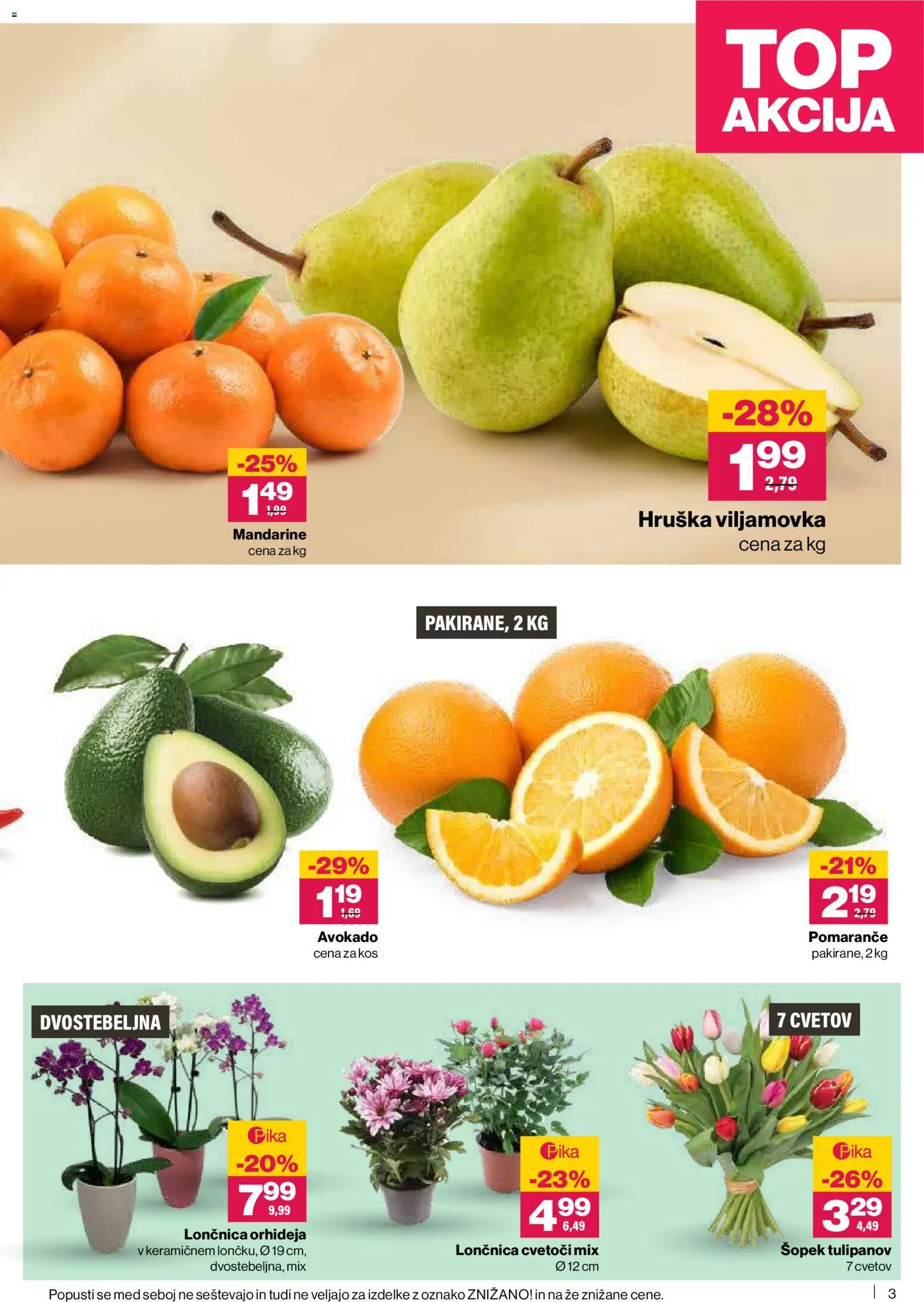 Novi Mercator katalog ponudbe – veljaven od 19.02.2026 | Stran: 3 | Izdelki: Hruska, Šopek, Pomarance, Mandarine