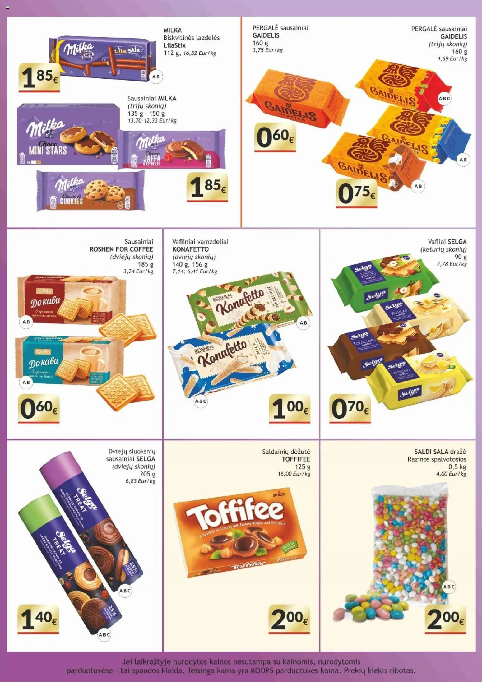 Koops akcijos nuo 20.04.2026 | Puslapis: 9 | Prekių: Sausainiai, Vafliai