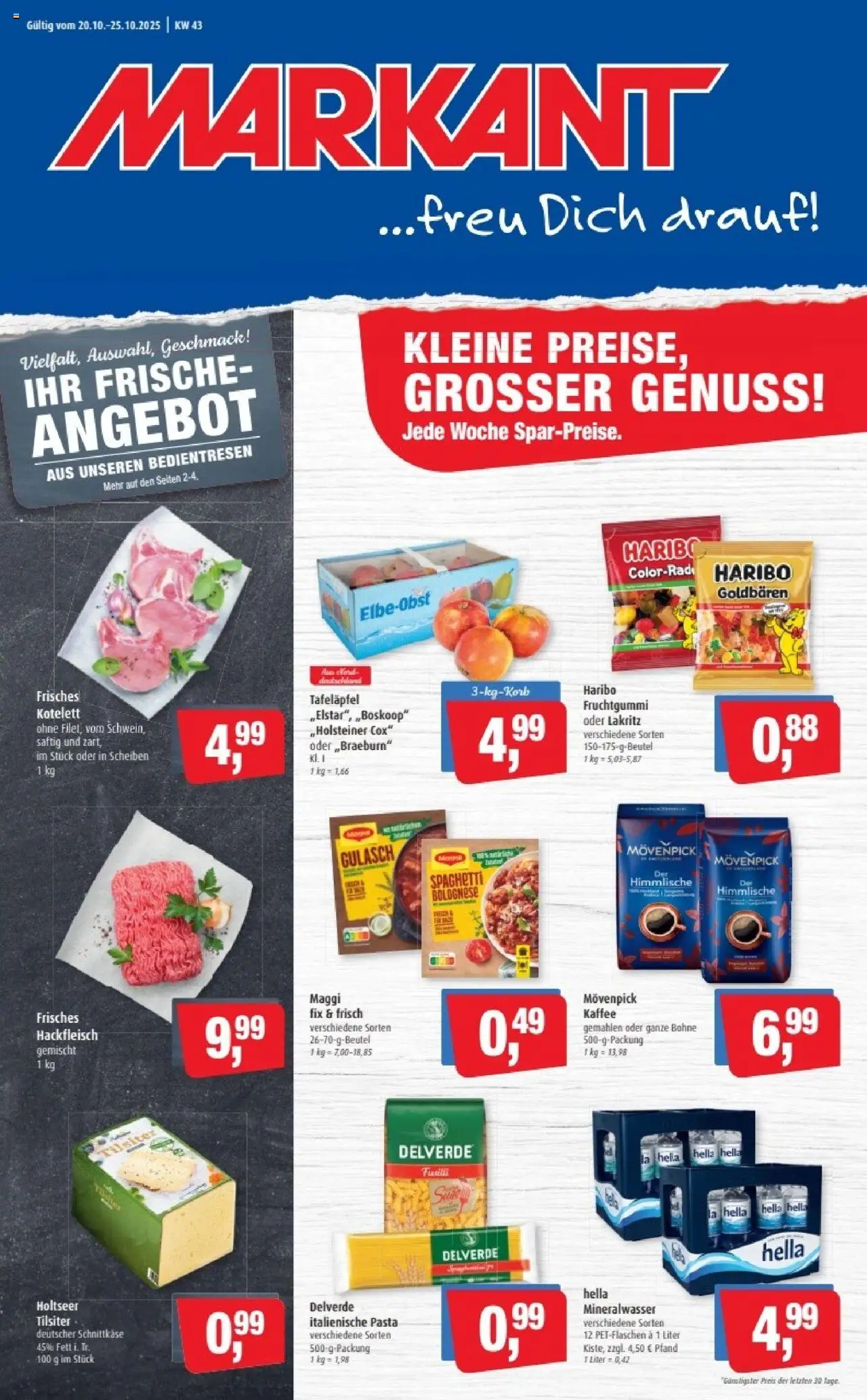 Markant Prospekt 	 – gültig ab 20.10.2025 | Seite: 1 | Produkte: Maggi, Kaffee, Mineralwasser, Pasta