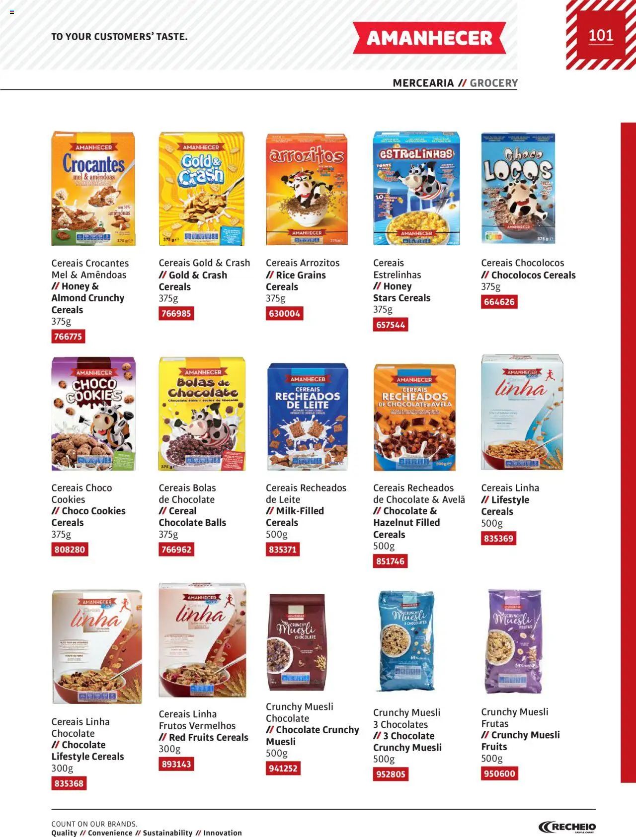 Recheio AS NOSSAS MARCAS │ válido de 19.12.2023 | Página: 101 | Produtos: Amêndoas, Leite, Chocolate, Cereais