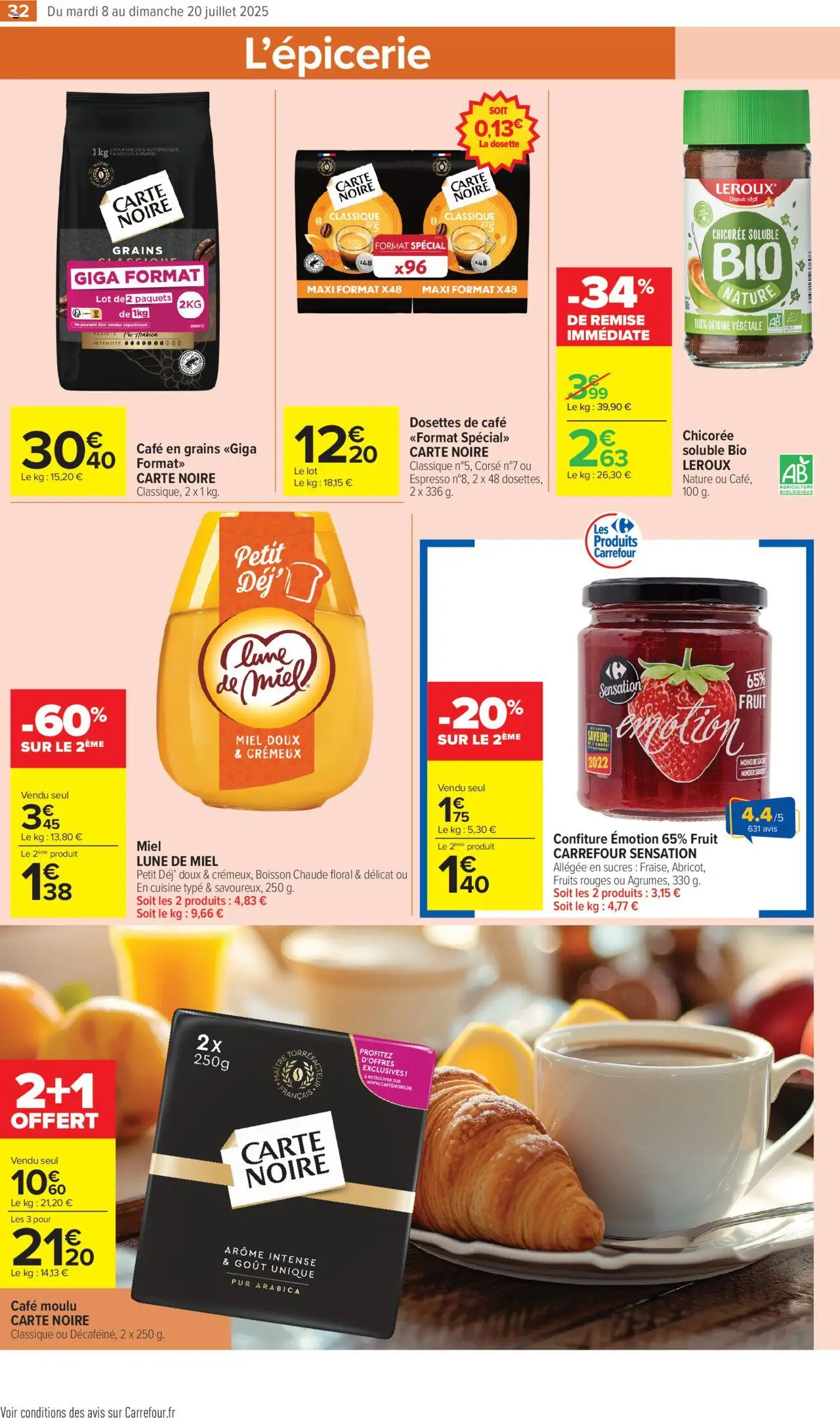  | Page: 36 | Produits: Sucre, Café en grains, Cafe moulu carte noire, Miel