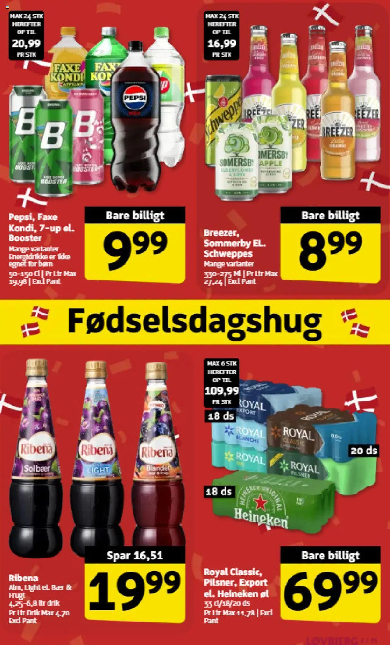 Løvbjerg tilbudsavis – gyldig fra 19.09.2025 | Side: 2 | Produkter: Øl, Energidrikke, Solbær, Pepsi