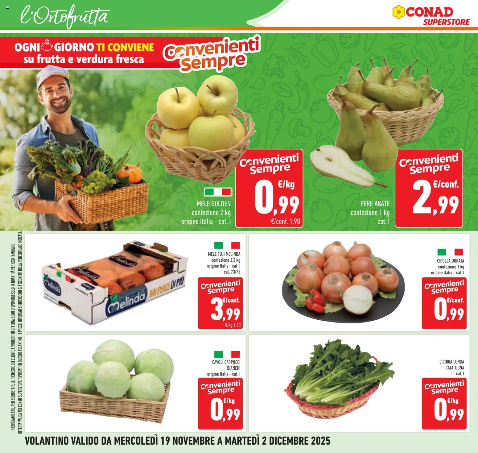 Volantino Conad del 19.11.2025 | Pagina: 6 | Prodotti: Mele, Frutta