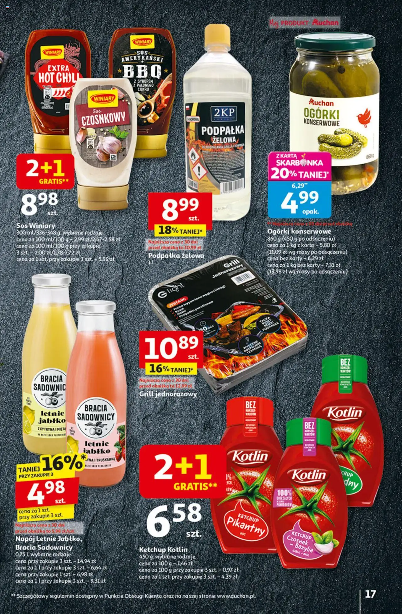 Auchan Gazetka - Odlotowe ceny na start szkoły Hipermarket od 14.08.2025 | Strona: 17 | Produkty: Czosnek, Karta, Ketchup, Ruszt